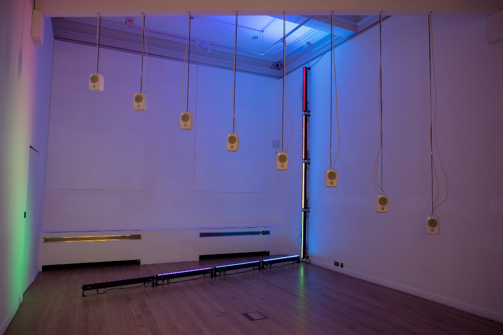 Image: 'Listening and Silence' installation by Mark Fell and Sandra Pauletto